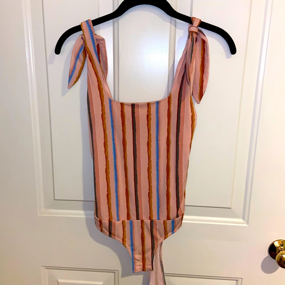 BCBG Striped Bodysuit